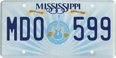 MS license plate MDO599