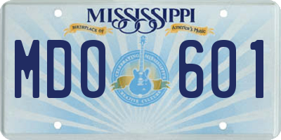 MS license plate MDO601