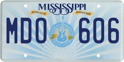 MS license plate MDO606