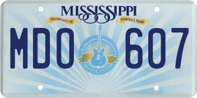 MS license plate MDO607