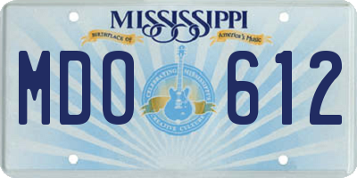 MS license plate MDO612