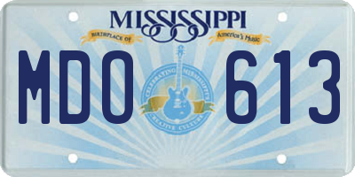 MS license plate MDO613