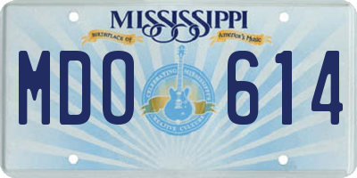 MS license plate MDO614