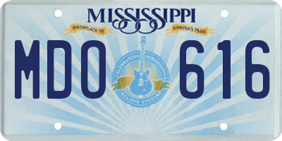 MS license plate MDO616