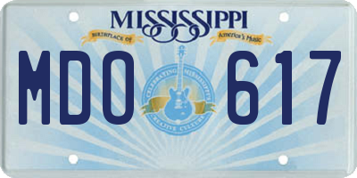 MS license plate MDO617