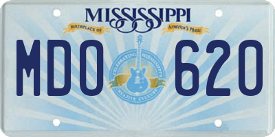 MS license plate MDO620
