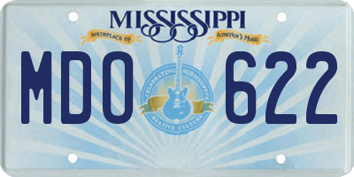 MS license plate MDO622