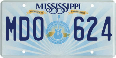 MS license plate MDO624
