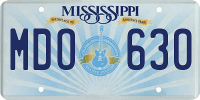 MS license plate MDO630