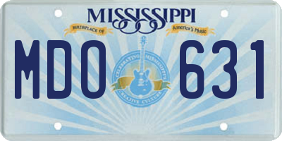 MS license plate MDO631