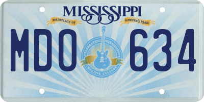 MS license plate MDO634