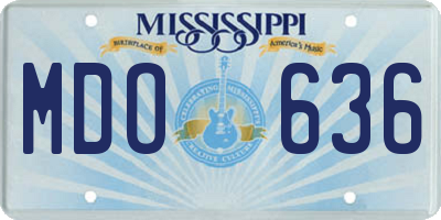 MS license plate MDO636