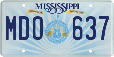 MS license plate MDO637
