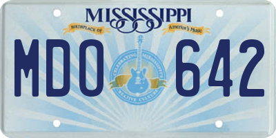 MS license plate MDO642