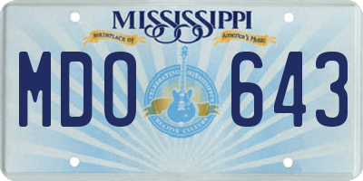 MS license plate MDO643