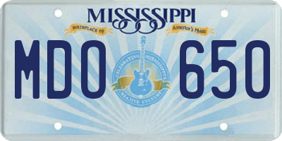MS license plate MDO650