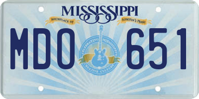 MS license plate MDO651