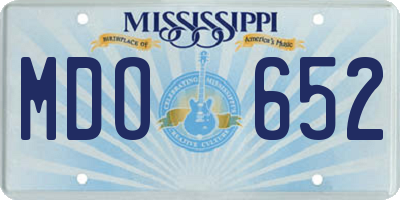 MS license plate MDO652