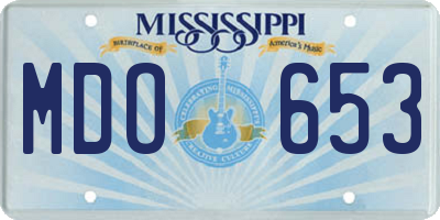 MS license plate MDO653