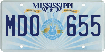 MS license plate MDO655