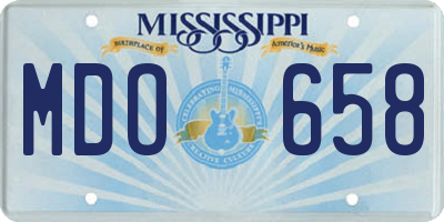 MS license plate MDO658