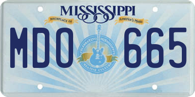 MS license plate MDO665