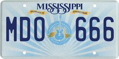 MS license plate MDO666