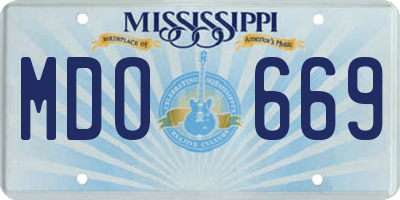 MS license plate MDO669