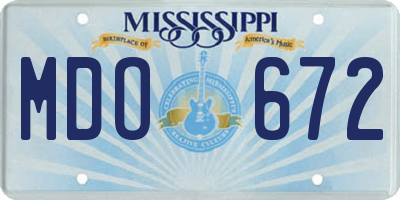 MS license plate MDO672