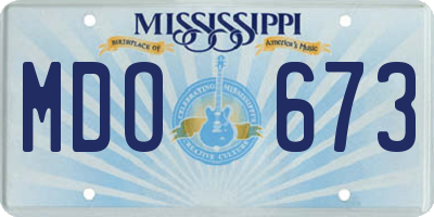 MS license plate MDO673