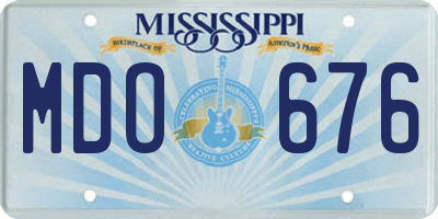 MS license plate MDO676