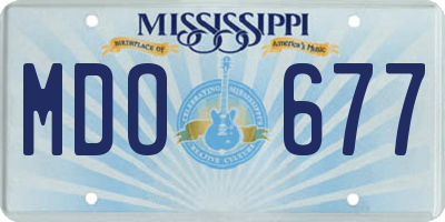 MS license plate MDO677