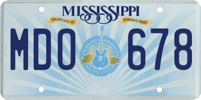 MS license plate MDO678