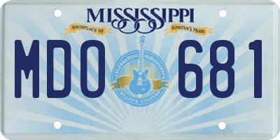 MS license plate MDO681