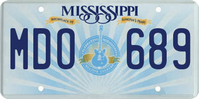 MS license plate MDO689