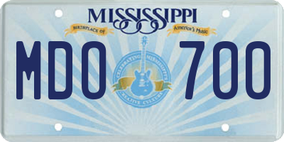 MS license plate MDO700