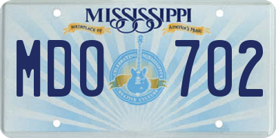 MS license plate MDO702