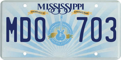 MS license plate MDO703