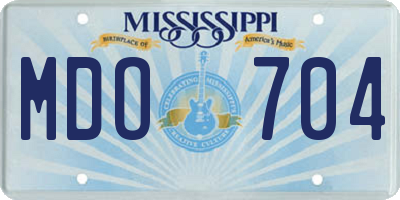 MS license plate MDO704