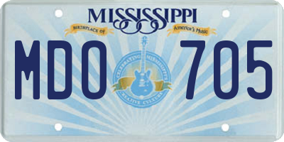 MS license plate MDO705