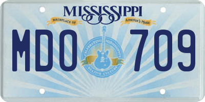 MS license plate MDO709