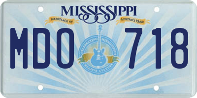 MS license plate MDO718
