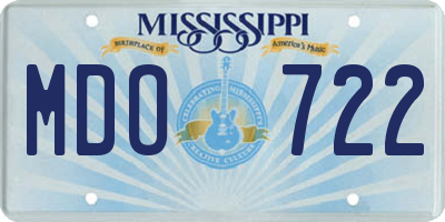 MS license plate MDO722