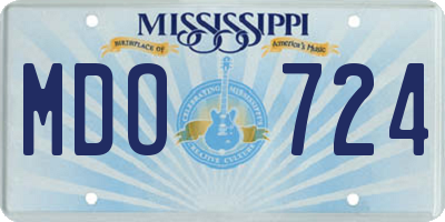 MS license plate MDO724
