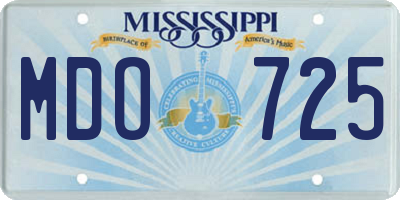 MS license plate MDO725