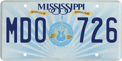 MS license plate MDO726