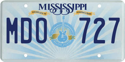 MS license plate MDO727