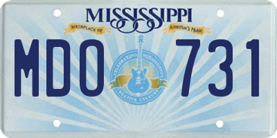 MS license plate MDO731