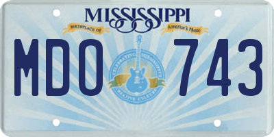 MS license plate MDO743