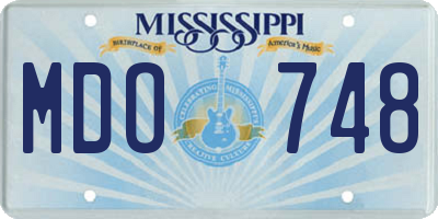 MS license plate MDO748